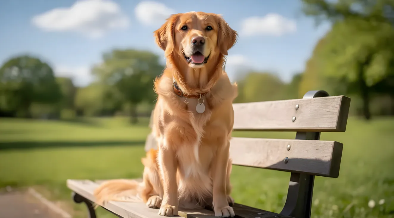Dog wearing collar with identification tags